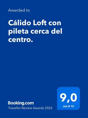 a screenshot of a cell phone with the words calico left cone pizza crecca at Cálido Loft con pileta cerca del centro. in Villa Carlos Paz
