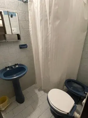 a bathroom with a toilet and a sink at POSADA DEL CENTRO in Villa General Belgrano