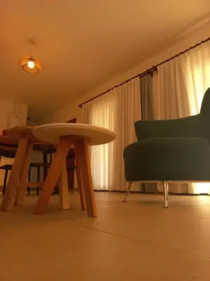a dining room with a table and two chairs at TERRA CIMINTO in Villa Rumipal