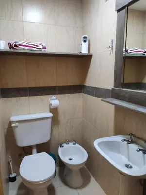a bathroom with a toilet and a sink at Velez Dpto in Río Tercero