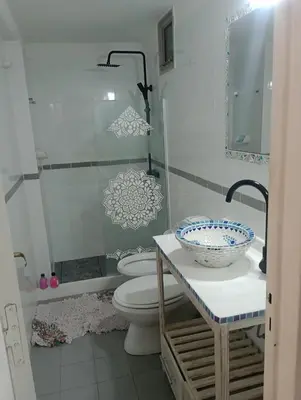 a bathroom with a toilet and a sink at La casa de Emma in Cordoba