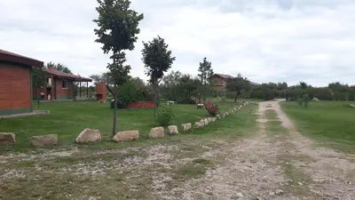 a dirt road with rocks on the side of a field at Dos Soles in Mina Clavero