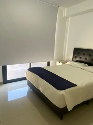 a bedroom with a large bed with a window at La Palmerita 9 in Villa Carlos Paz