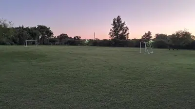 a large field with two soccer goals in it at QUINTA LA ESTELA in Pilar