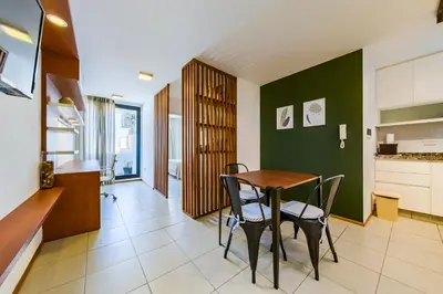 a kitchen and dining room with a table and chairs at La Rioja 1092 B Alberdi in Cordoba
