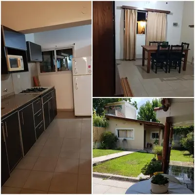 a collage of photos of a kitchen and a house at Las Lavandas Tranquilidad cerca de todo in Mina Clavero