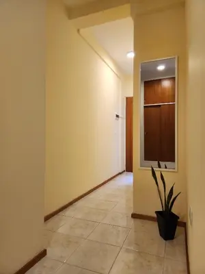 an empty hallway with a plant in a pot at Obispo Oro 451 - Nueva Córdoba in Cordoba