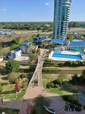 an aerial view of a building and a building at Alto Villasol depto torre bastion in Cordoba