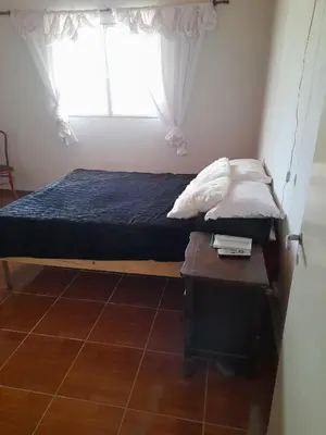 a bed with pillows and a window in a room at rafaella in Villa Anizacate