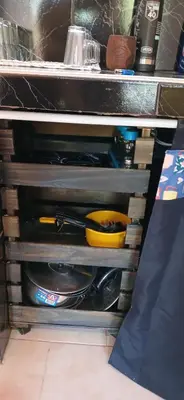a kitchen drawer with some utensils in it at Cabaña Claro de Luna in Merlo