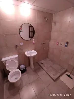a bathroom with a toilet and a sink at La Cautiva 225 in Villa del Dique