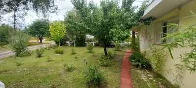 a yard with a tree and a house at ARROYO SERRANO-MINA CLAVERO in Mina Clavero