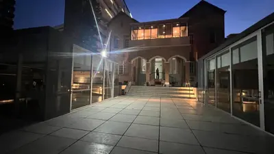 an empty courtyard of a building at night at Guesthouse Luxury in Cordoba