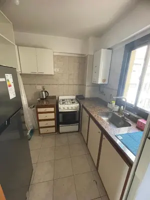 a small kitchen with a stove and a sink at Dpto p 3 en pleno Nva. Córdoba in Cordoba