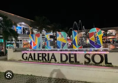 a sign that reads calatera del sol at night at Cabaña dpto en Villa de Merlo in Merlo