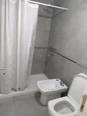 a bathroom with a toilet and a shower and a sink at Costanera Park in Cordoba