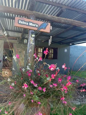 a sign that says raja mora in front of flowers at Kapo TEAM , el zorzal in Villa Amancay