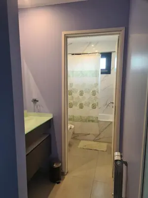 a bathroom with a sink and a shower at La Palmerita !! in Cordoba