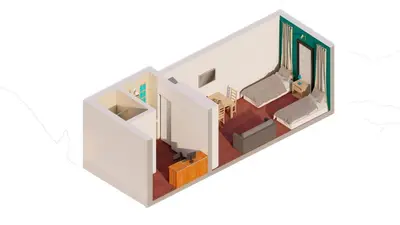 a model of a room in a house at Cerro de las Rosas in Cordoba