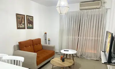a living room with a couch and a television at Departamento Altas in Cordoba