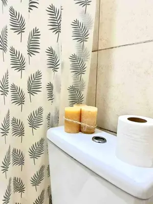 a bathroom with a toilet with a roll of toilet paper at Departamento Triana in Cordoba