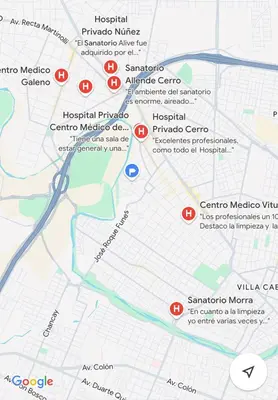a map of the city of toronto with red dots at Departamentos del Cerro in Cordoba