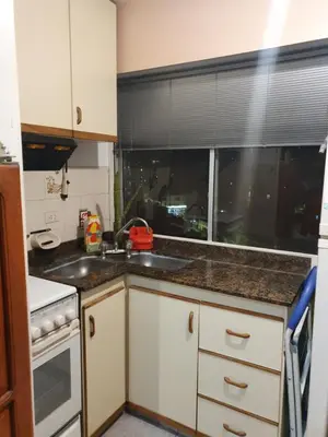a small kitchen with a sink and a window at Rosa de los Vientos - Duarte Quirós in Cordoba