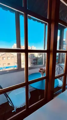 a view from a window of a room with a balcony at A metros de PATIO OLMOS in Cordoba