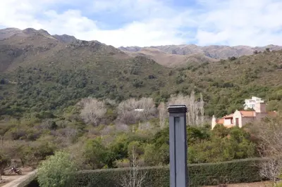a pole in the middle of a mountain at Apart Loma Linda in Merlo