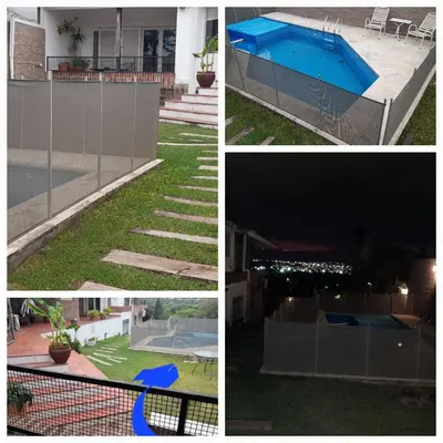 a collage of photos with a pool and a house at Reina Paz in Cordoba