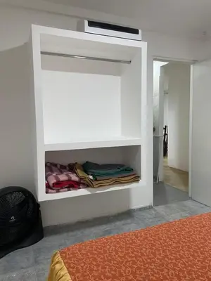 a room with a white cabinet with a tv on it at Casa en San Francisco del monte de oro in San Francisco del Monte de Oro