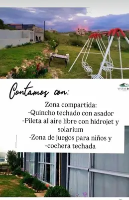 a collage of two pictures of a playground at Vistas360carlospaz in Villa Carlos Paz