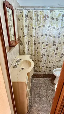 a bathroom with a sink and a shower at Cabañas Maranatha in El Rincón