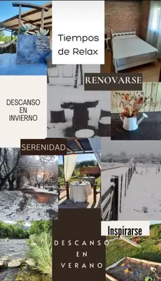a collage of pictures of different types of furniture at Cabaña Emmanuel in Santa Rosa de Calamuchita