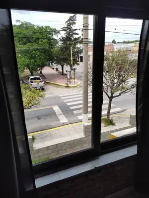 a view of a street from a window at AMABLEs in Salsacate