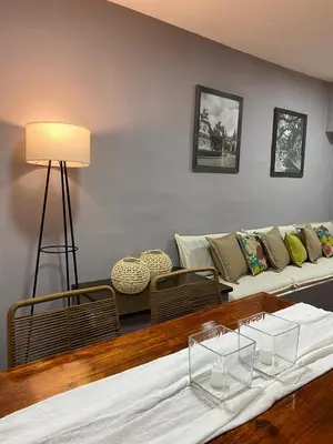 a living room with a couch and a table at Dpto confortable, super equipado para 4 huéspedes y cerca de todo! in Cordoba