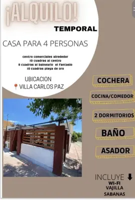 a poster for aza paraza paraza personsaws at La casita in Villa Carlos Paz