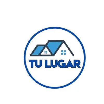 a real estate logo with a house in a circle at tu lugar 3 in Cordoba