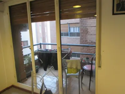 a view of a balcony with a table and chairs at Alquilo departamento en Nueva Córdoba in Cordoba
