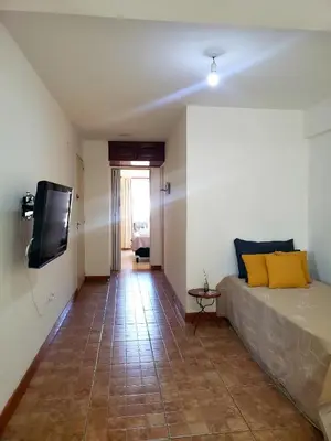 a living room with a bed and a flat screen tv at Departamento en Barrio Centro calle Corro in Cordoba