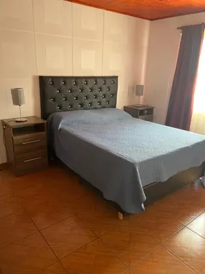 a bedroom with a large bed and two night stands at Potrero de Garay Los Espinillos in Potrero de Garay