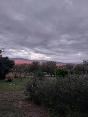 a field with trees and mountains in the distance at soy ahora 1 y 2 in Pueblito