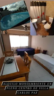 a collage of a bedroom and a living room at Alquiler de departamento céntrico en Villa Carlos Paz in Villa Carlos Paz