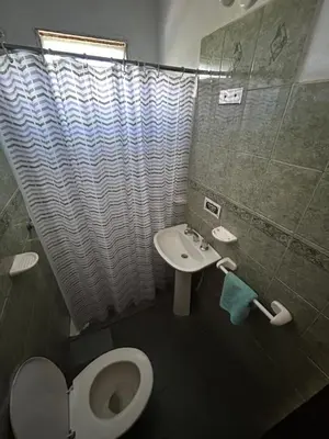 a bathroom with a toilet and a sink at La casona del rio in Nono