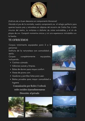 a page of a flyer with a clock on it at Campamento Monarcas in Villa Carlos Paz