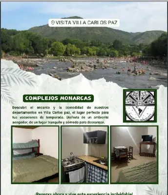 a collage of pictures of people in the water at Habitaciones Monarcas in Villa Carlos Paz