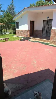 a house with a red brick driveway in front of it at Nuevos Aires de San Antonio in San Antonio de Arredondo