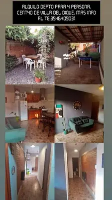 a collage of pictures of a living room and a kitchen at Mifauna in Villa del Dique