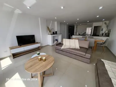 a living room with a couch and a table at plaza Colonn in Cordoba