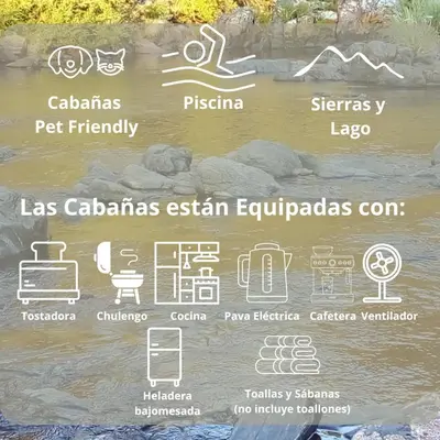 a sign explaining the geology of a river at Cabañas Vista Ensueño in La Estancia